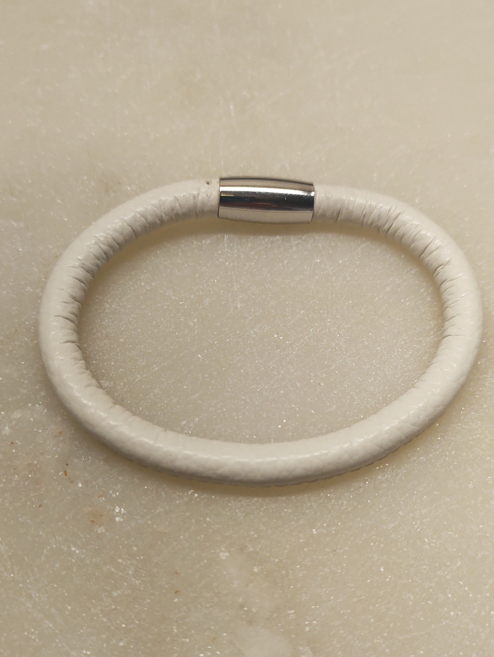 Brighton Woodstock Charm Bracelet White Leather